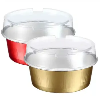 Disposable Red Mini Baking Cup - 2oz Red Aluminum Cups