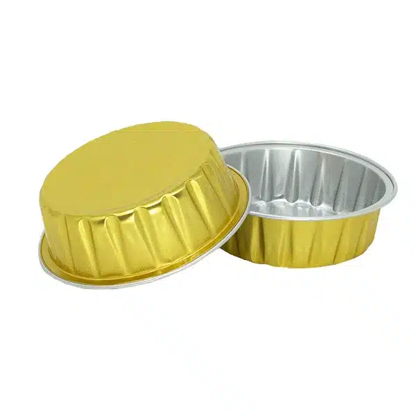disposable gold yellow 2oz aluminum baking cups