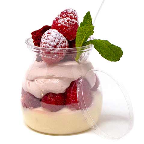 Disposable dessert vessel with lid