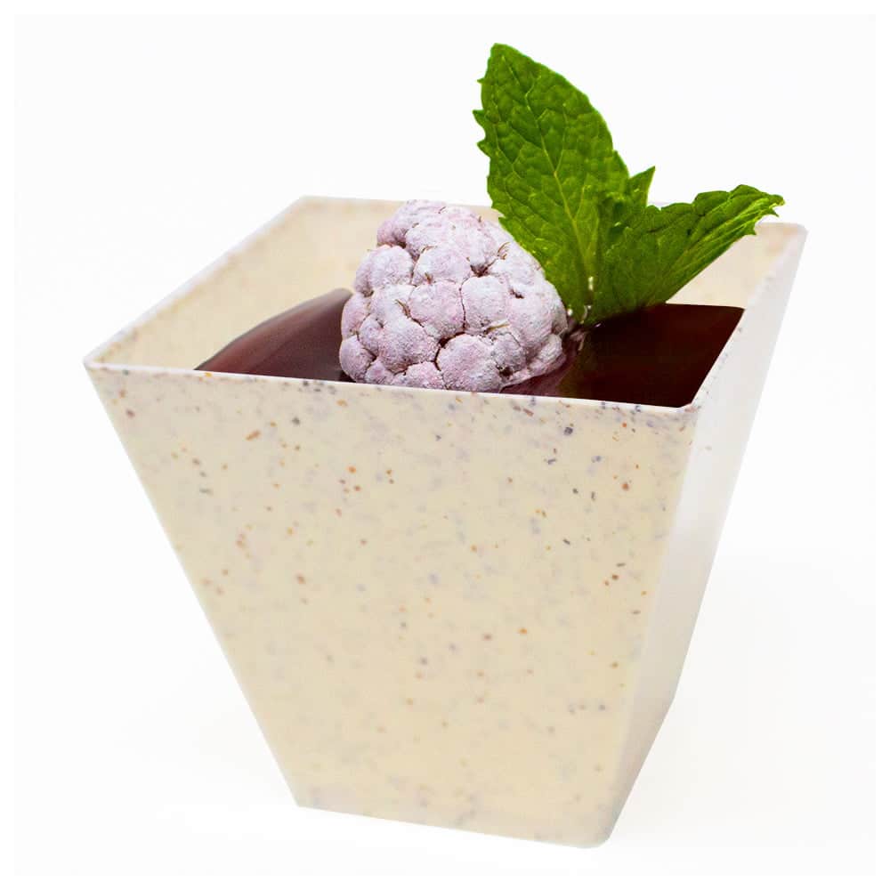 wheat plastic mini square dessert cup